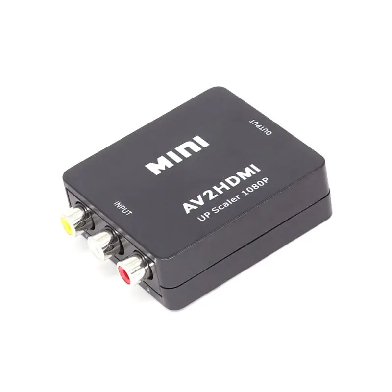 Powered AV / 3 RCA To HDMI Converter Composite Audio Video A/V CVBS Adapter Box With Power Upscaler 1080P 720P |