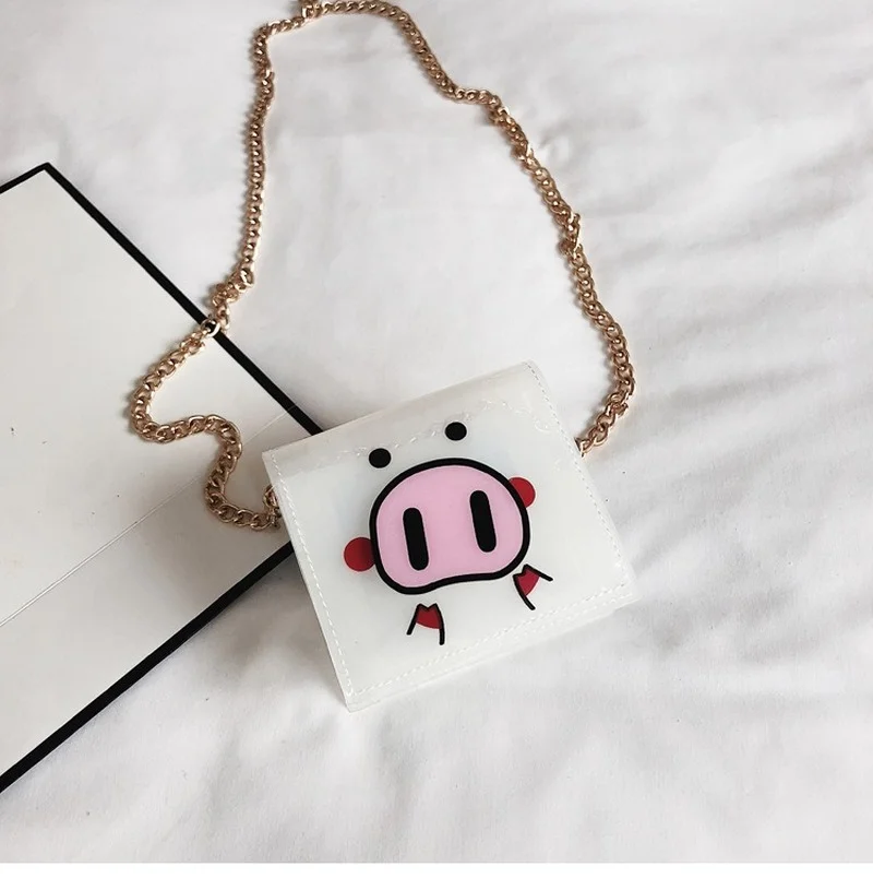 

Girl's Coin Purse Children's Cute Pig Gel bags Square Sling bags Fashion Shoulder bags Mini bags