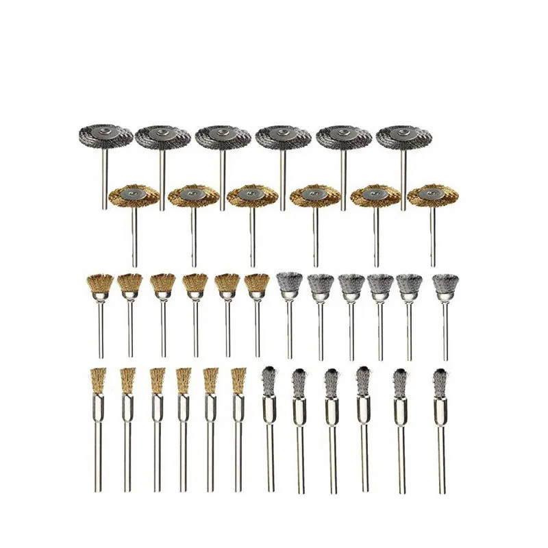 

Набор аксессуаров для электрического шлифования, 36 шт., миниатюрные мочалки щетка для полировки металла для удаления ржавчины, шлифовальный круг для волокна, электрический инструмент