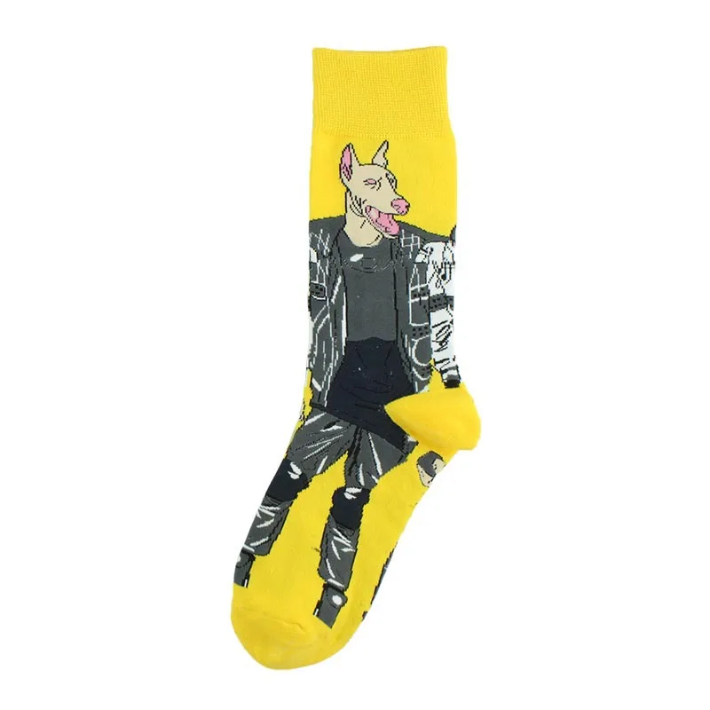 8 women fashion casual cotton socks happy funny japanese art socks character knit pattern novelty sock men trump socks lady teen - Цвет: 8