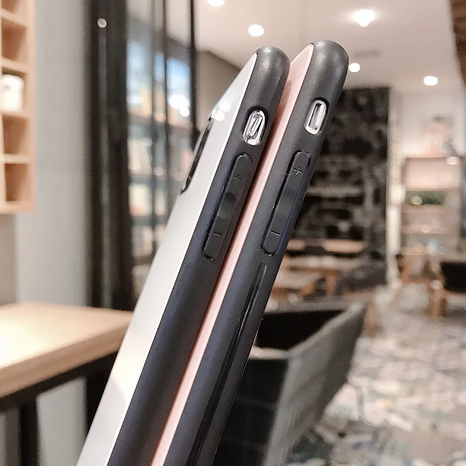 Роскошный чехол для iphone 11 pro max 7 8 plus x xr xs чистый цвет ультратонкий на ощупь 9 h
