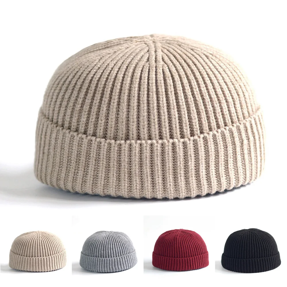 

Men Women Knitted Hat Beanie Skull Cap Sailor Docker Fisherman Cuff Brimless Cap For Men Women Winter Warmer Thermal Hats