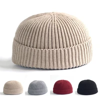 men women knitted hat beanie skull cap sailor docker fisherman cuff brimless cap for men women winter warmer thermal hats