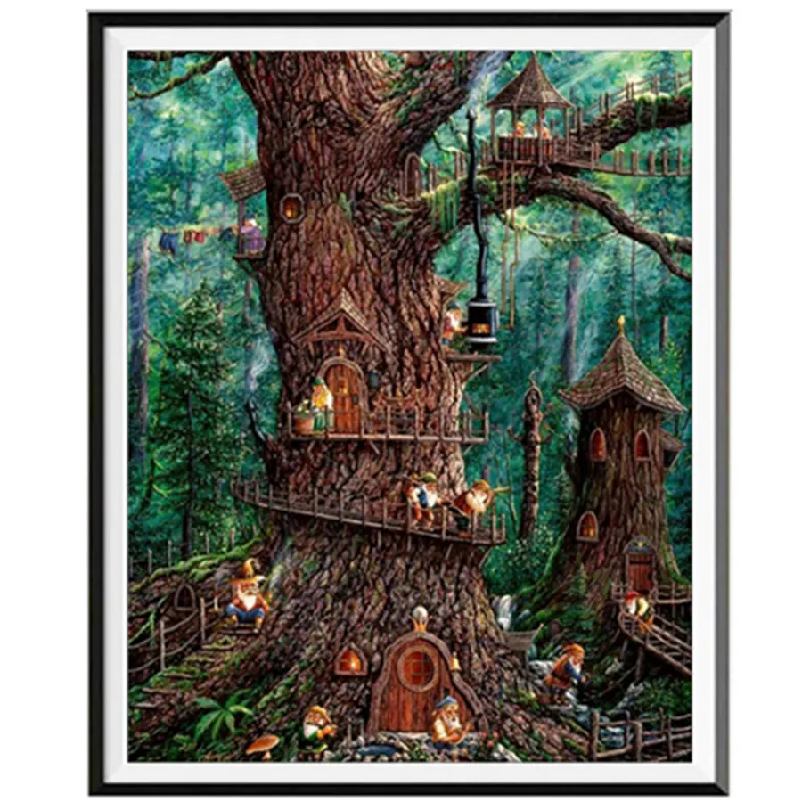 

Landscape 5D diamond painting full diamond rural woods beach flowers round diamond mosaic pattern home decoration DIY handmade