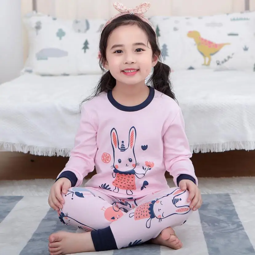 Детская Пижама Весенняя Хлопковая пижама с животными для девочек милый Ночной