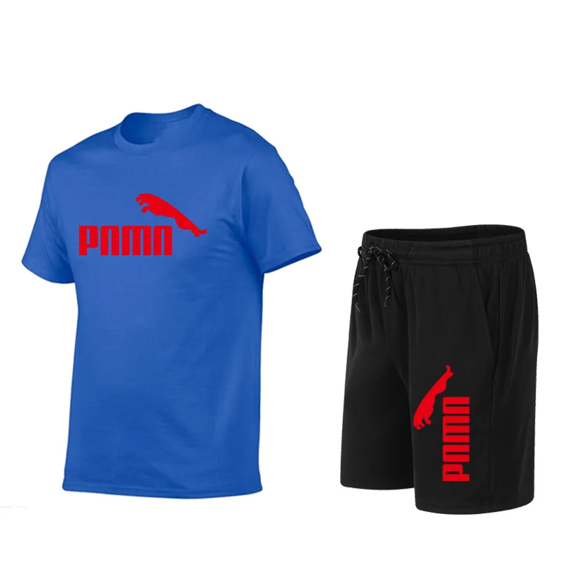 

New Sports T-Shirt Men's Suits Short Sleeve T-Shirt 2Pcs/Set Shirts Running Tops+Men Casual Shorts Suit For Soccer Play Running
