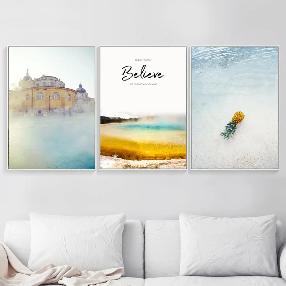 Холст скандинавские картины украшения дома Великолепное здание живописные