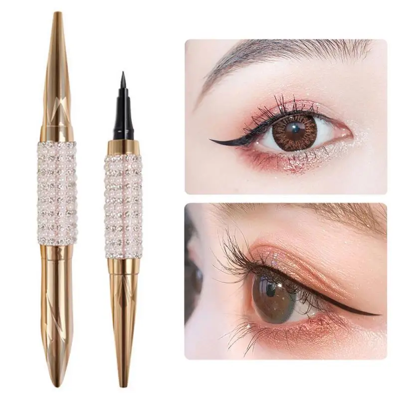 Быстросохнущего Черная Подводка для глаз ручка с бриллиантами волшебный ресниц