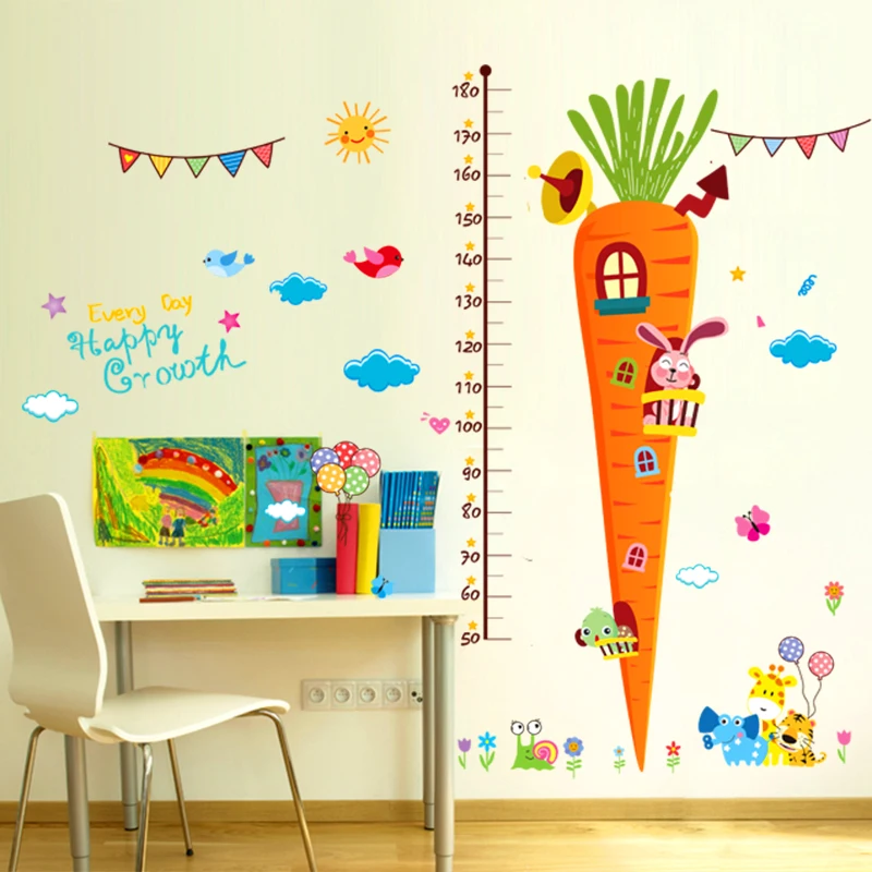 [SHIJUEHEZI] Мультяшные животные моркови настенные наклейки для детской комнаты