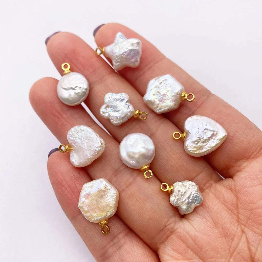 1 _ натуральный жемчуг белый кулон в форме сердца шестигранное ожерелье серьги