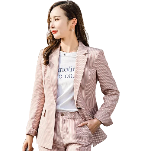 Женский Деловой брючный костюм элегантные Брючные костюмы серого и розового