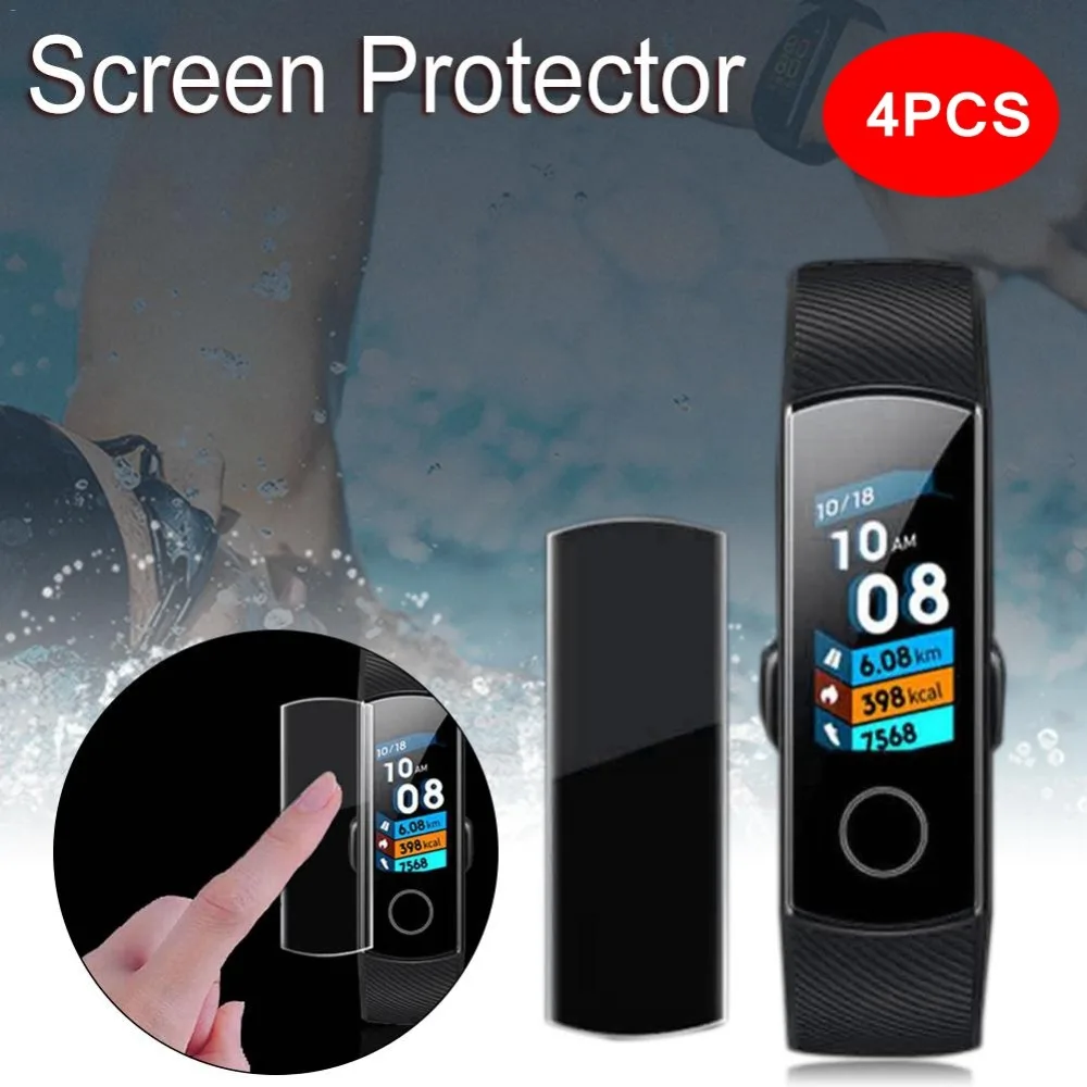 4 шт. для huawei Honor Band 5 4 защита экрана honor Смарт-часы 5 Full Ver pelicula proctora для Honor 4 бандана 5 пленка