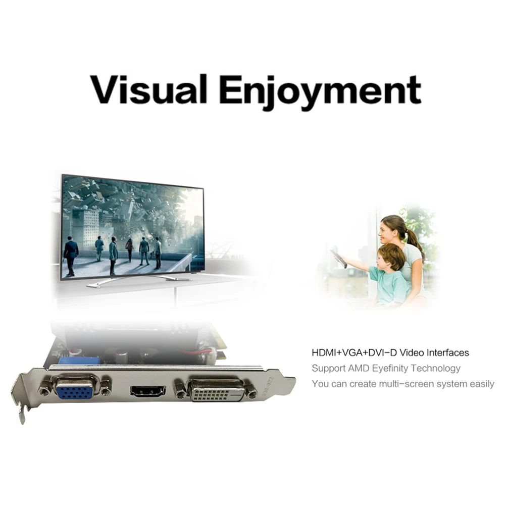 Yeston Radeon R5 240 GPU 4 Гб GDDR3 64 бит игровой Настольный ПК видеокарты Поддержка VGA/DVI-D/HDMI