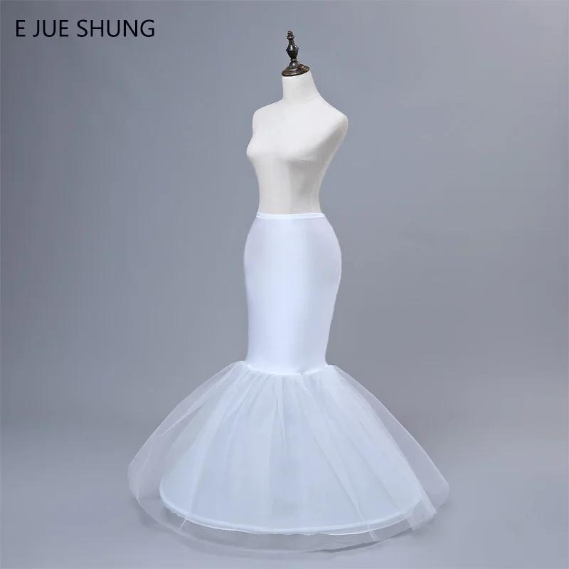 

E JUE SHUNG One Hoop Petticoat Slip Crinoline For Mermaid Wedding Dresses Underskirt Women Bridal Petticoat Wedding Accessories