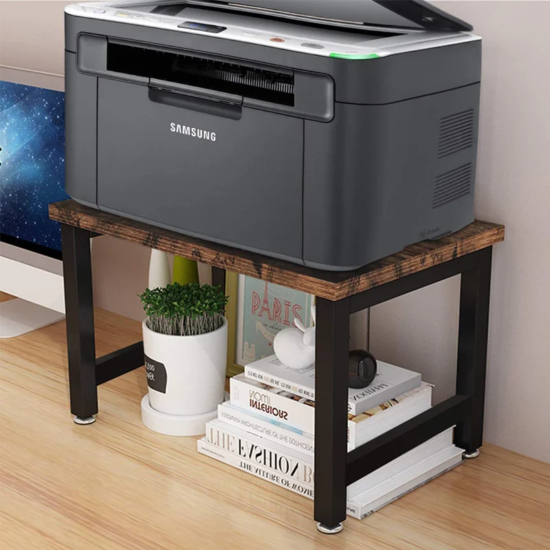 

1 Pcs Office Desktop Printer Storage Shelf Table Top Finishing Summary Display Heightening Support Small Bench Rack Metal
