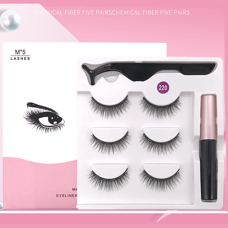 3 пары 5 магнитов для ресниц Магнитная жидкая подводка глаз Магнитный ложный