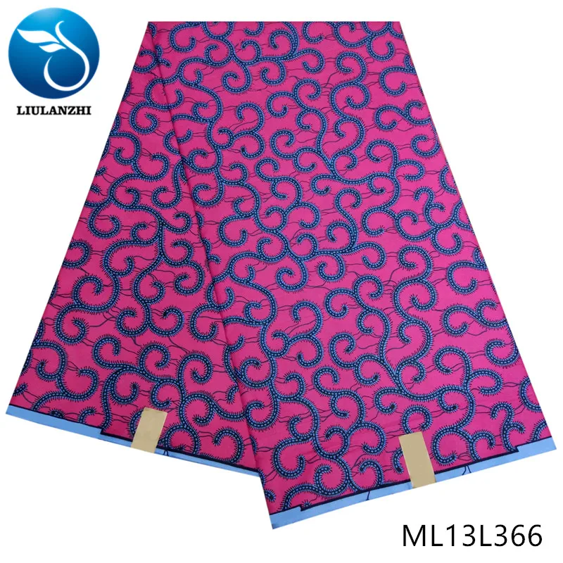 ML13L366 LIULANZHI African wax fabrics New arrival multicolor printing ankara wax fabric for dress 6yards polyester wax ML13L357-ML13L374 - Цвет: ML13L366