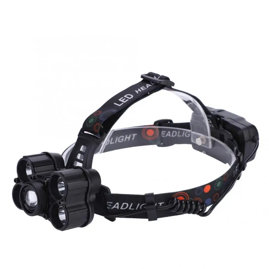 Супер яркий 4000лм 5 светодиодов USB налобный фонарь масштабируемый головной