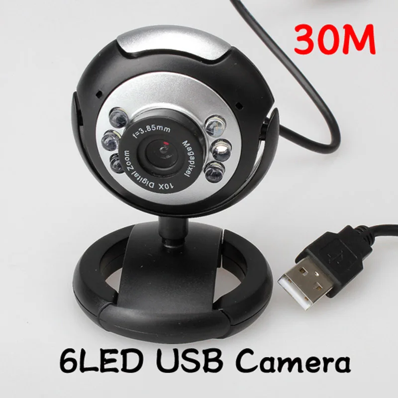 USB веб-камера высокой четкости 12 0 МП 6 светодиодный ночной Светильник Buit-in Mic Clip Cam