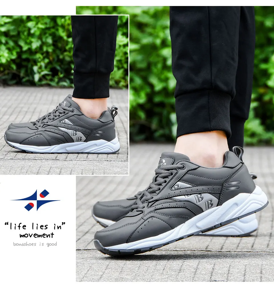 BONA New Designers Cow Split Running Shoes Men Outdoor Sneakers Shoes High Quality Breathable Shoes Jogging Tennis Shoes