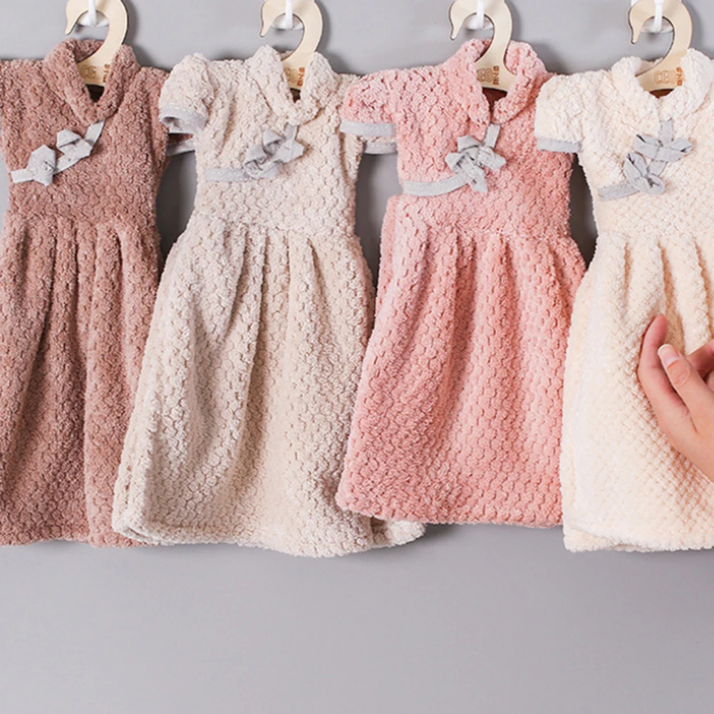 1 шт. Коралловое флисовое полотенце для рук мягкое милое мультяшное платье дома