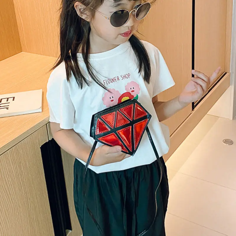 Детский кошелек для мелочи из лакированной кожи с мультяшными бриллиантами