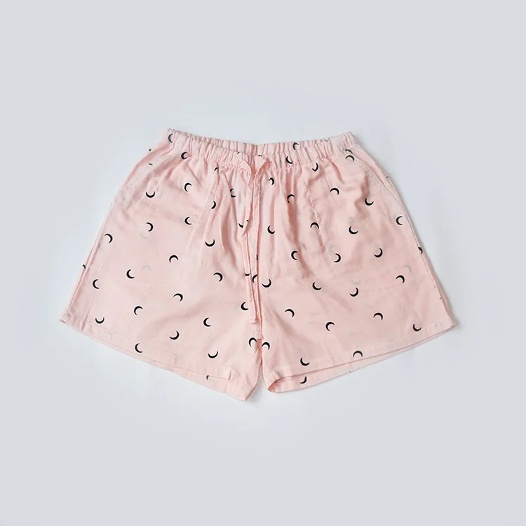 Пижама женская в японском стиле шорты из хлопка и Марли тонкие свободные штаны