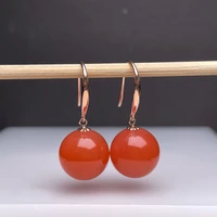 shilovem 18k yellow gold real natural south red agate drop earrings fine jewelry wedding new plant christmas gift myme11 11 5662