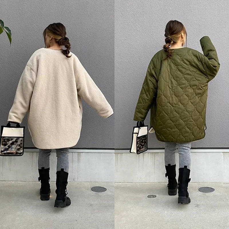 Новое осенне-зимнее женское свободное шерстяное пальто из двух частей