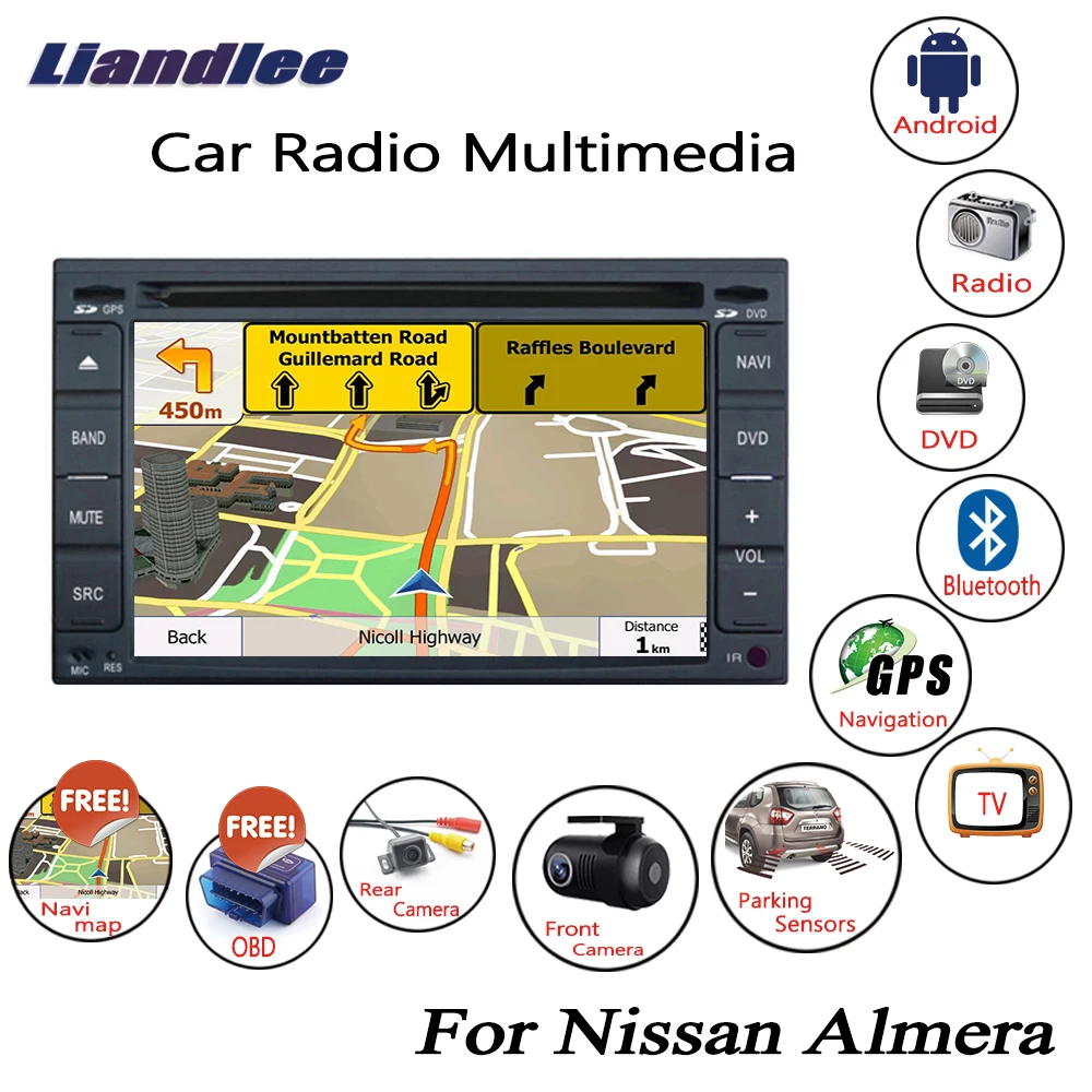 Автомобильный мультимедийный DVD-плеер для Nissan Almera 2005 ~ 2013 с Android GPS-навигацией