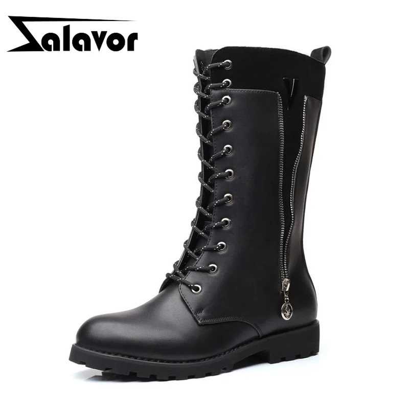 ZALAVOR/большие размеры 37-46 Полусапоги Мужская зимняя теплая плюшевая обувь на меху