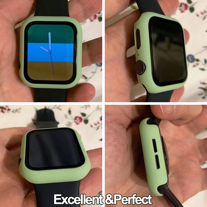 Бампер Экран протектор чехол Крышка для наручных часов iwatch 6 5 4 3 SE 2IN1 стекло Apple Watch