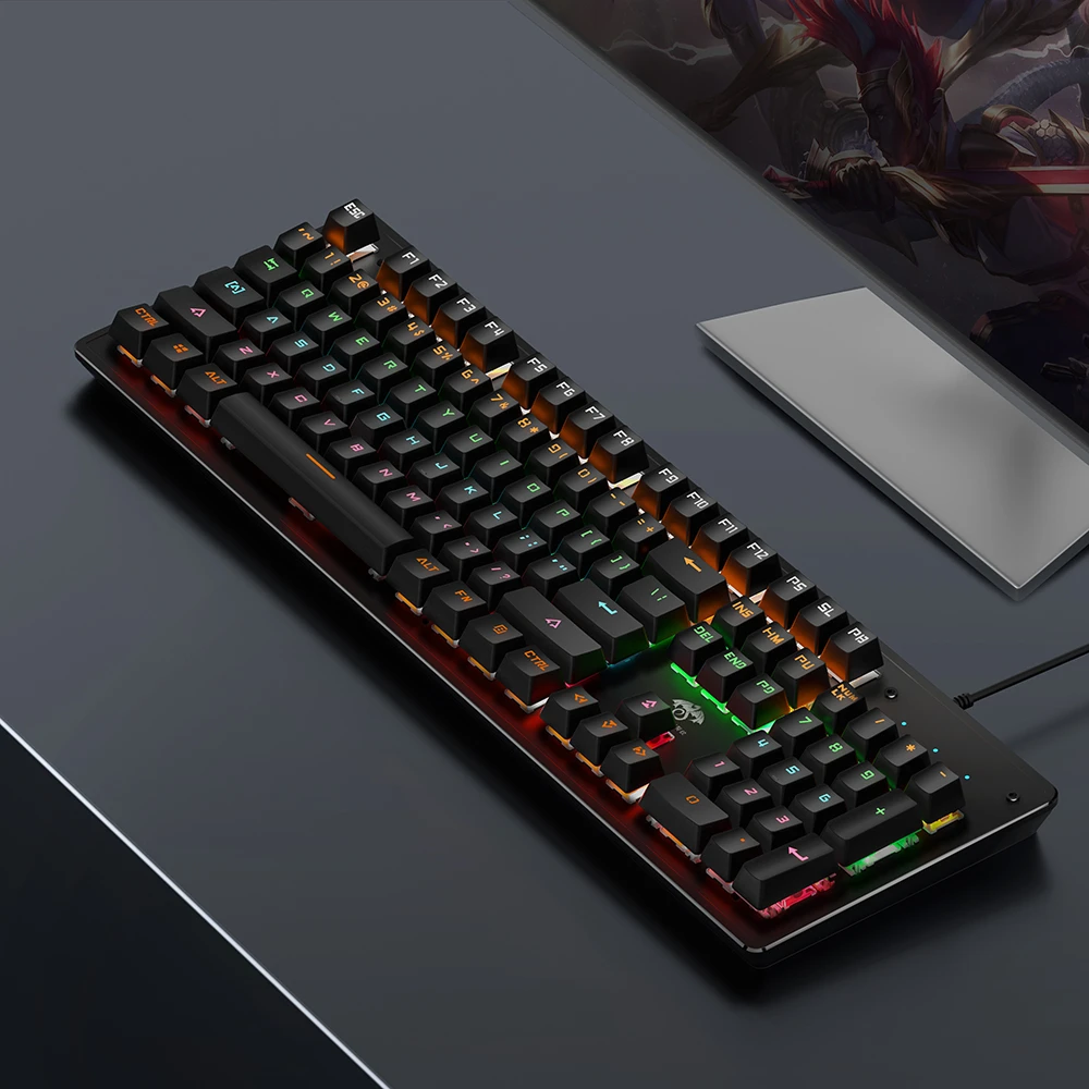 

SeenDa Mechanical Keyboard 104Keys Anti-ghosting Luminous LED Backlit wired Gaming Keyboard Russian computer wired keyboard