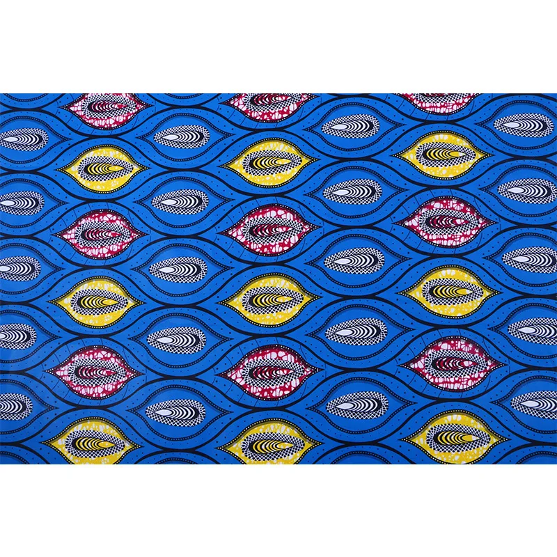 

100% Cotton Blue African Print FabricHigh Quality Guarantee Real Wax