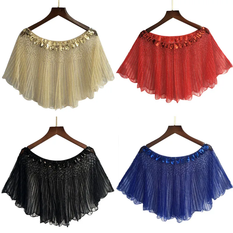 

sequin dress Bride Shawl Bridal Wrap Women Short Cape Club Party Dresses Wedding Jacket bolero novia Mini Short Dress