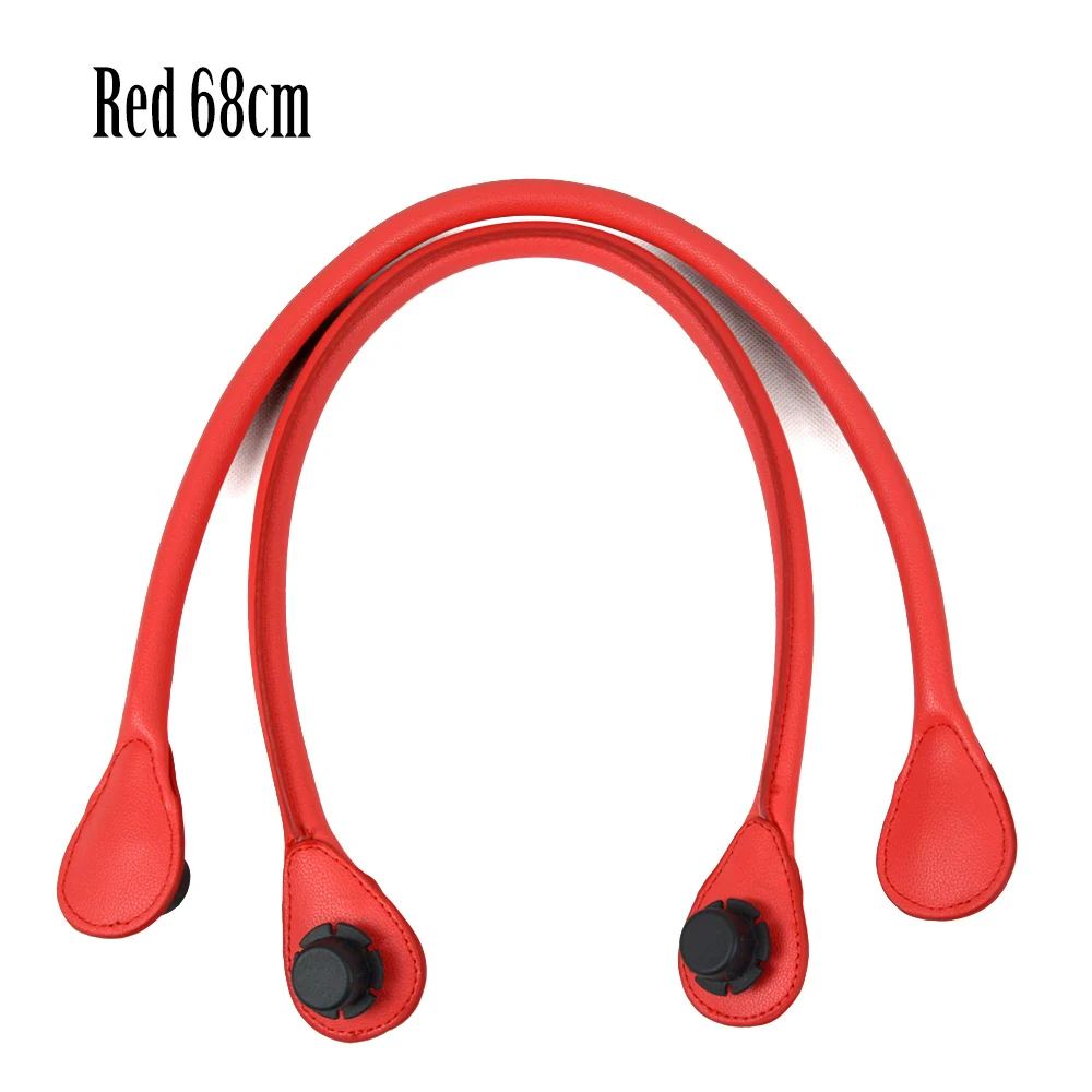 Red 68cm TANQU короткий длинный круглый Pu искусственная кожа ручка для Obag классический мини O сумка женские сумки на плечо - Цвет: Red 68cm