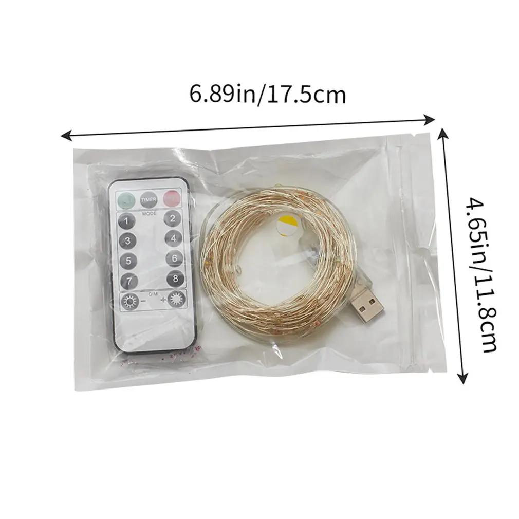 

20m 200LED Remote Control USB Copper Wire String Light Low Voltage Waterproof Christmas Day Light String