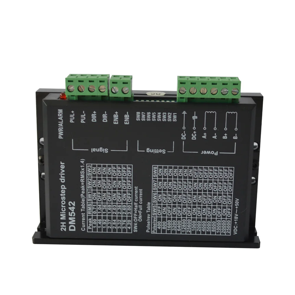 24 В 48 Драйвер шагового двигателя DM542 полная защита 1 0-4.2A DC24-50V NEMA 17 23 34 шаговый