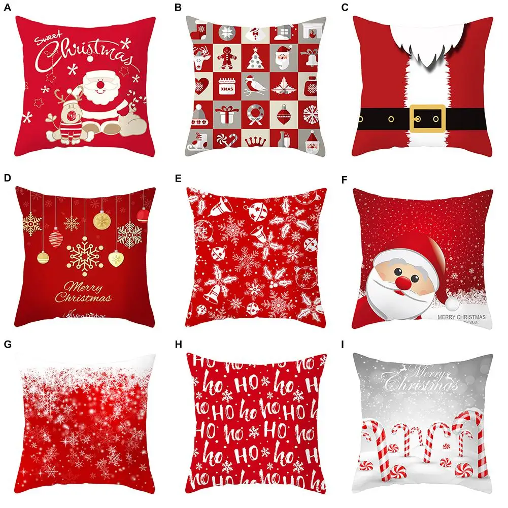 Рождественский чехол для подушки с Санта Клаусом декоративный дивана новогодний