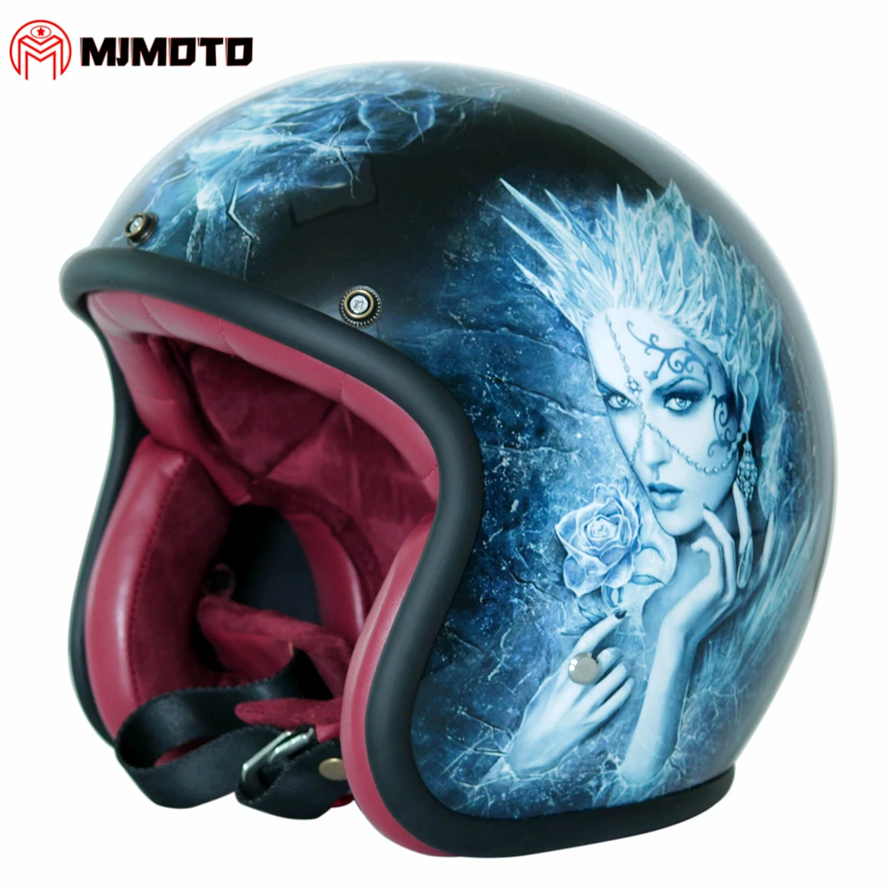 Ледяная картина с изображением девушки мото rcycle Шлем Мужчины Женщины Открытый
