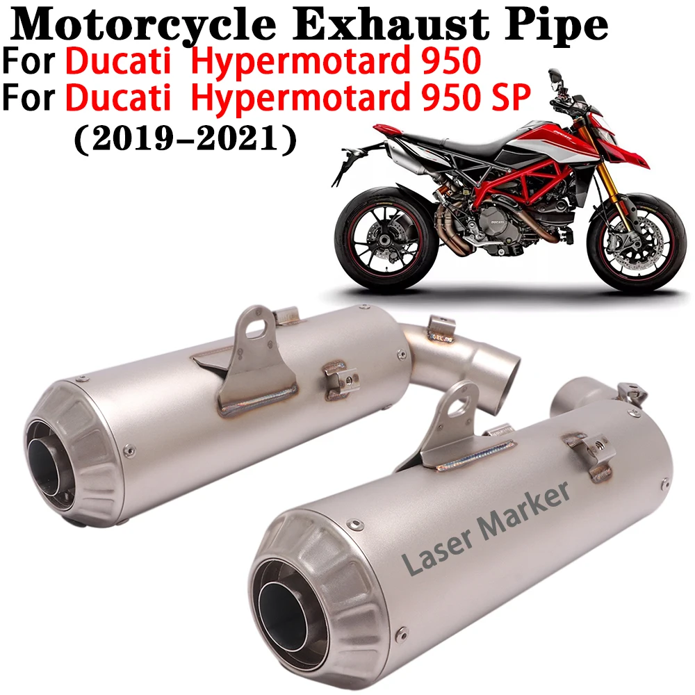 

Motorcycle Double Exhaust Link Pipe Modify Muffler For Ducati Hypermotard 950/950 SP 2019-2021 Escape Moto Double Hole Tailpipe
