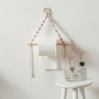 nordic toilet paper holder dispenser hand woven tapestry macrame wall hanging