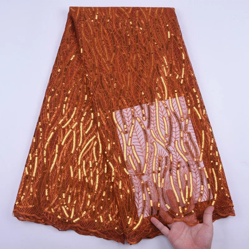 Новейший дизайн высокое качество пайетки сетка вышивка африканская кружевная