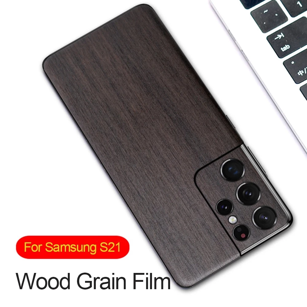 

2022 Wood Skins Ice Film Phone Back Cover Sticker For Samsung Galaxy S22 S21 S20Plus S21 Ultra S20 Note 20 10 Back Film Stickers