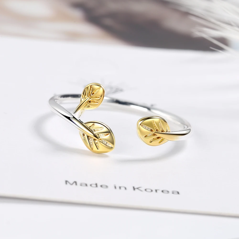 

Todorova Fashion Jewelry High Quality Female Finger Rings Gold Leaves Adjustable Rings For Women Girl Party Gifts