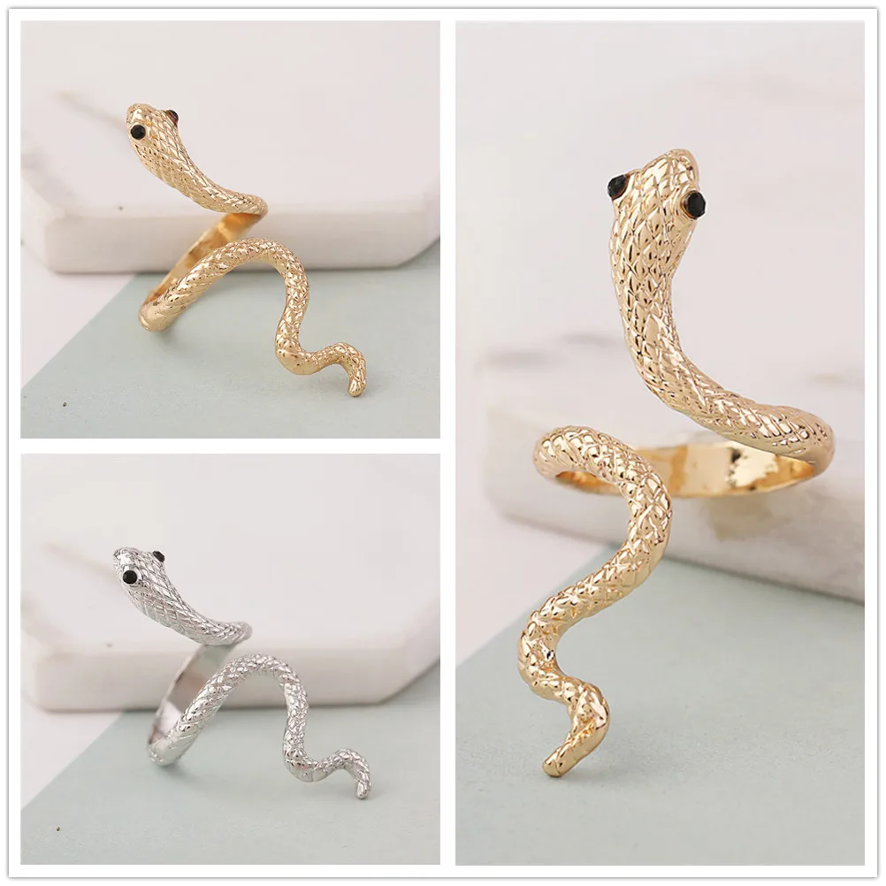 Модное простое кольцо из змеиной кожи для мужчин и женщин нержавеющей стали