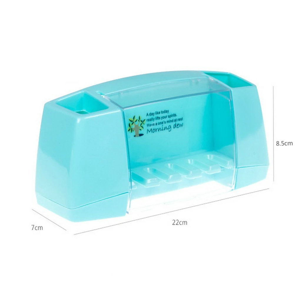

Bathroom Kitchen Family Wall Stand Plastic Dust-proof Toothbrush Holder Paste Type Toiletries Toothpaste Storage