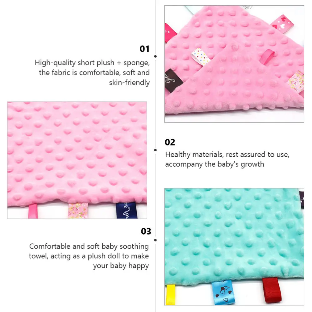 

2PCS Super Baby Soothing Towel Colorful Label Baby Soothing Handkerchief