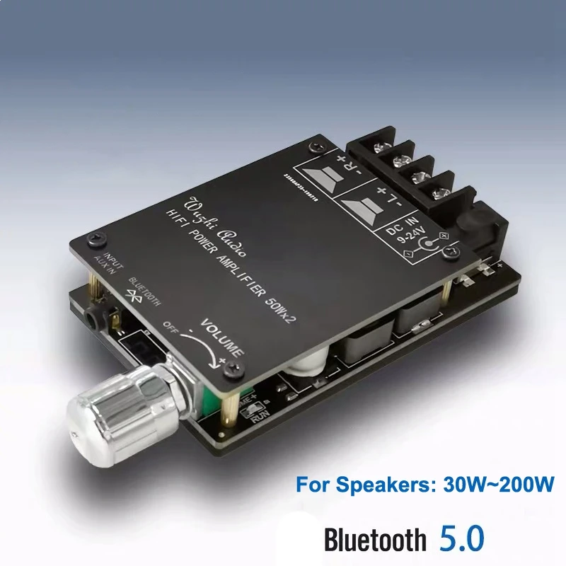 Bluetooth 5.0 Digital 2X50W o Power Amp for Speakers 30W-200W HiFi Stereo TPA3116D2 Aux Amplifier Board | Электроника