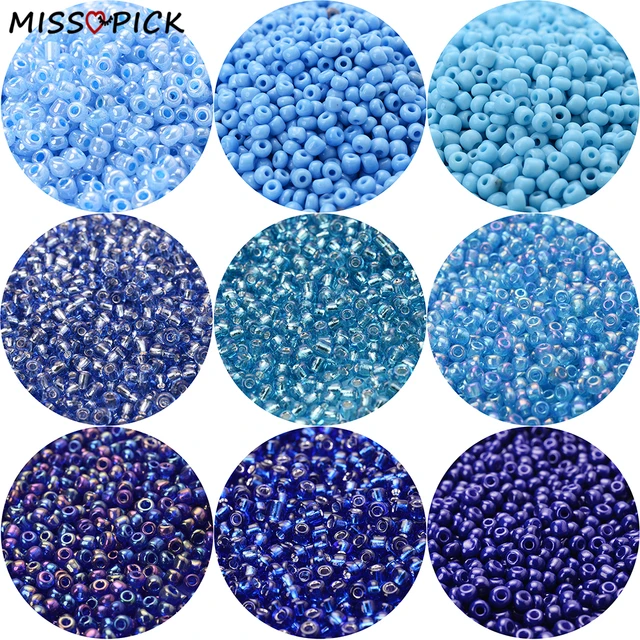 300/600/1500pcs 3mm Mix Blue Charm Czech Glass Seed Beads DIY Bracelet Necklace For Jewelry Making Handmade DIY Accessories 1